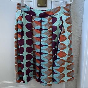 HD In Paris Anthropologie Paused Moments Geometric Pleated Silk Skirt | Size 00